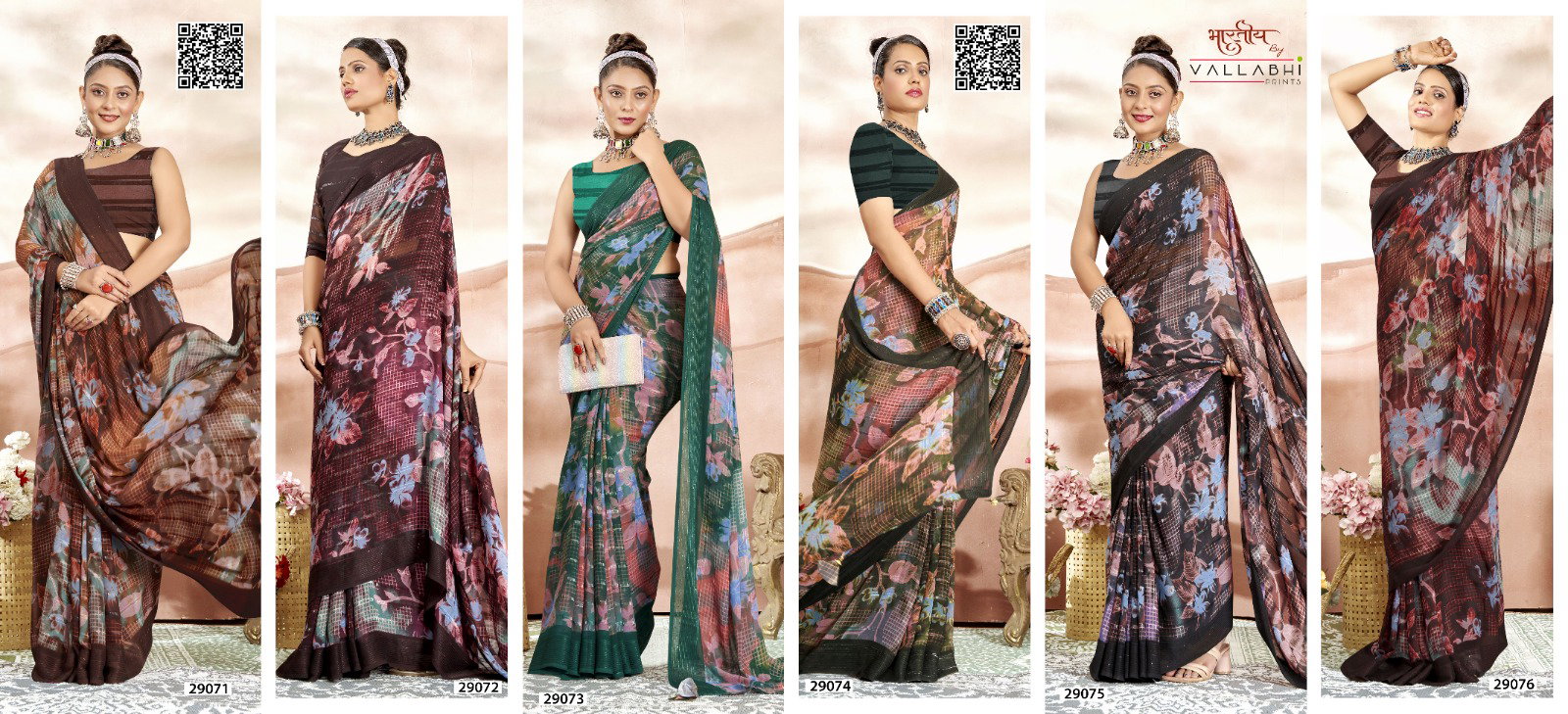 Vallabhi Namasya Georgette Printed Saree Collection