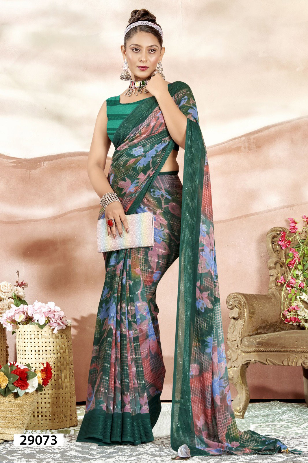 Vallabhi Namasya Georgette Printed Saree Collection