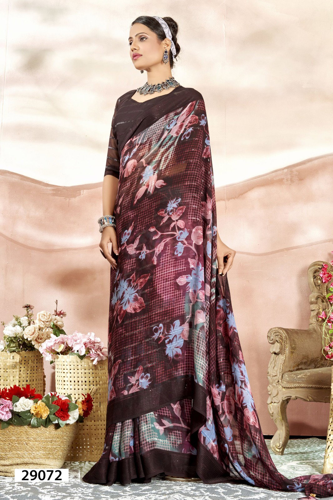 Vallabhi Namasya Georgette Printed Saree Collection