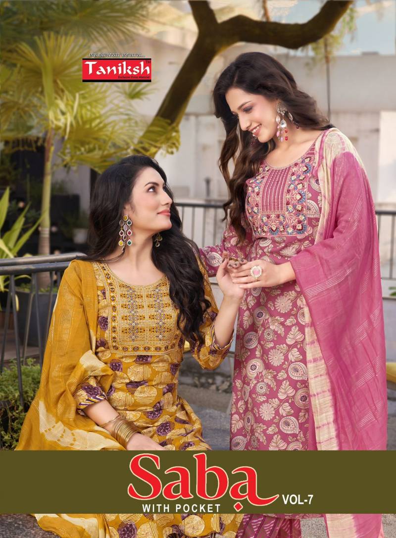 Taniksh Saba Vol 7 Kurti Bottom With Dupatta Collection