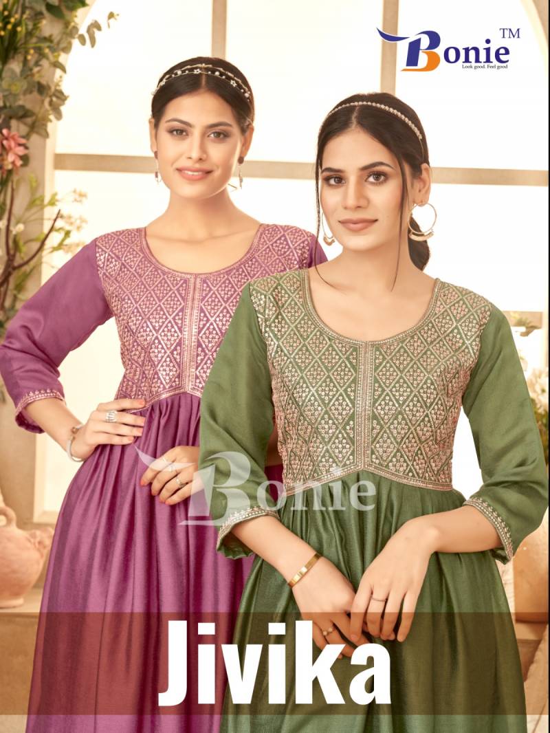 Bonie Jivika Designer Vichitra Fancy Kurti Collection