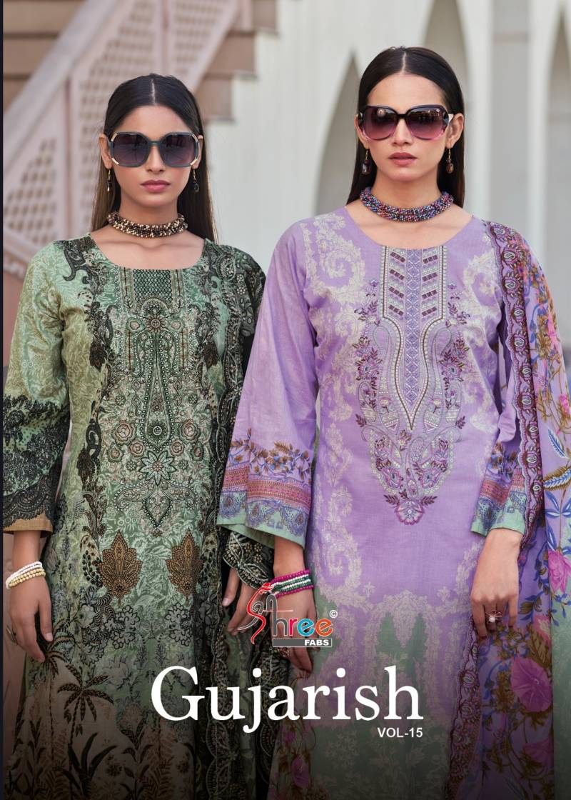 Shree Gujarish Vol 15 Cotton Digital Printed Salwar Kameez