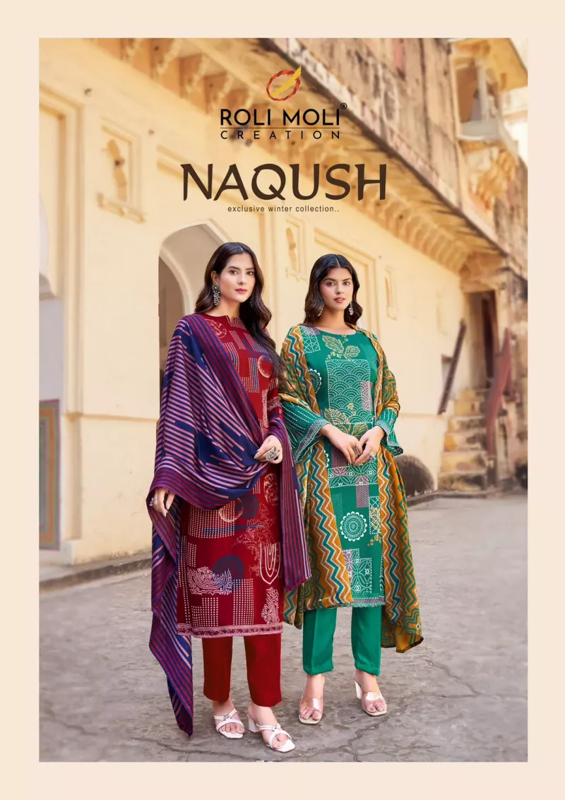 Roli Moli Naqush Pashmina Dress Material Collection