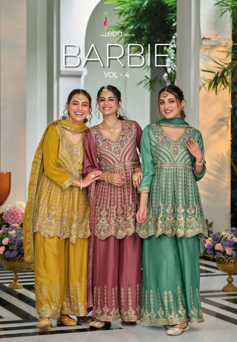 Eba Barbie Vol 4 Chinon Embroidered Ready Made Collection