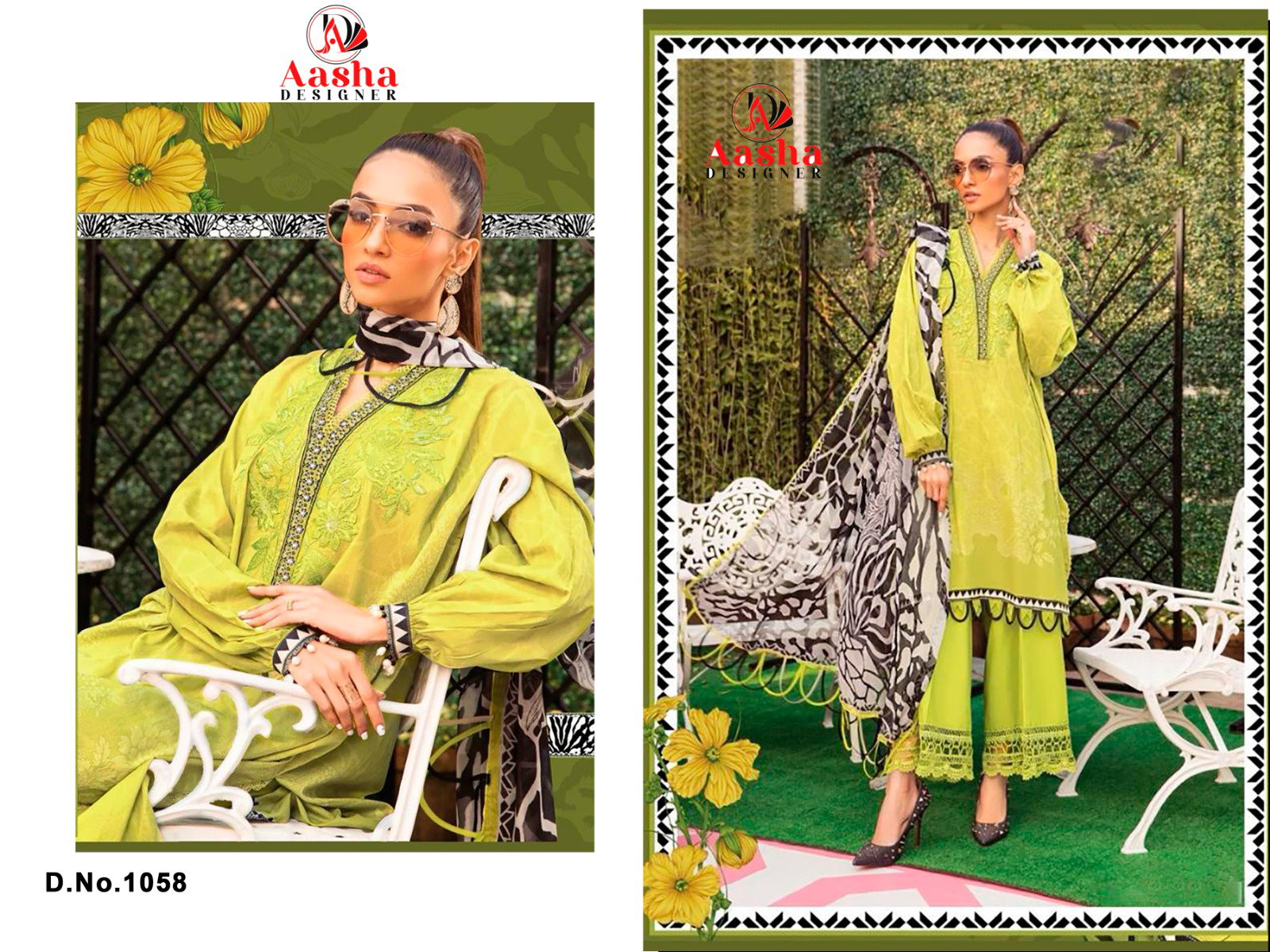 Aasha 1058 A To C Cotton Dupatta Pakistani Salwar Kameez