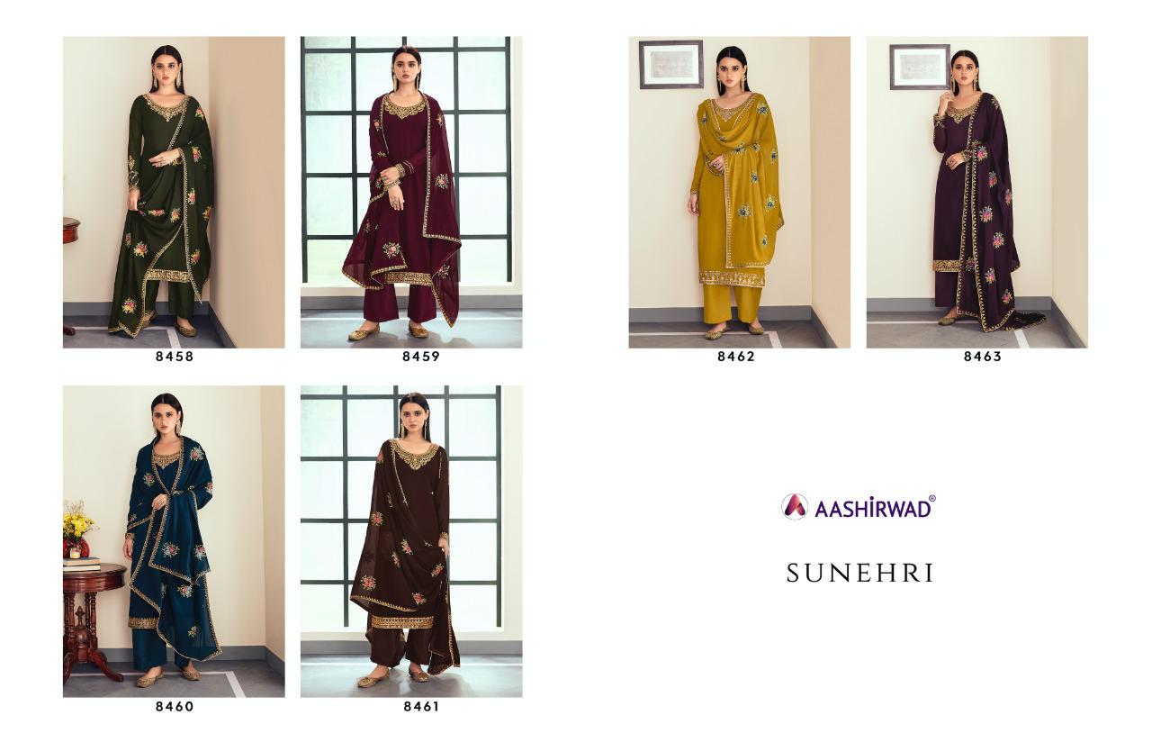 Aashirwad Sunehri Georgette Salwar Kameez Collection