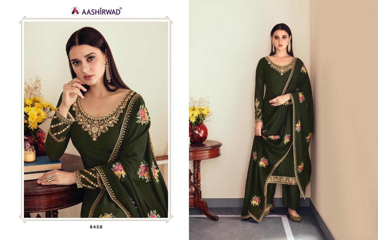 Aashirwad Sunehri Georgette Salwar Kameez Collection