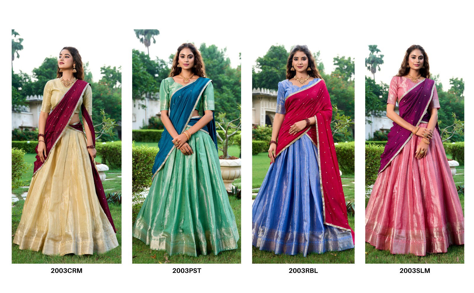 LNB Kesariya Kanchipuram Lehenga Choli Collection