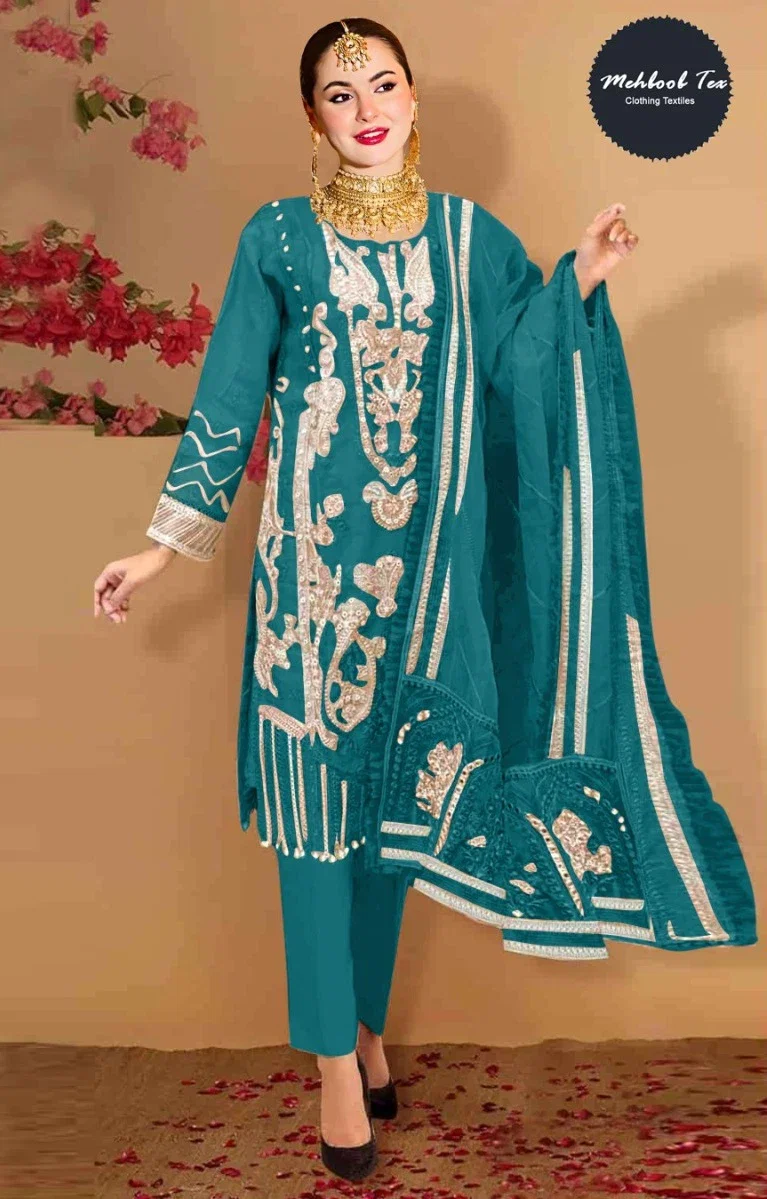 Mehboob Tex 1263 F To H Organza Pakistani Suit Collection