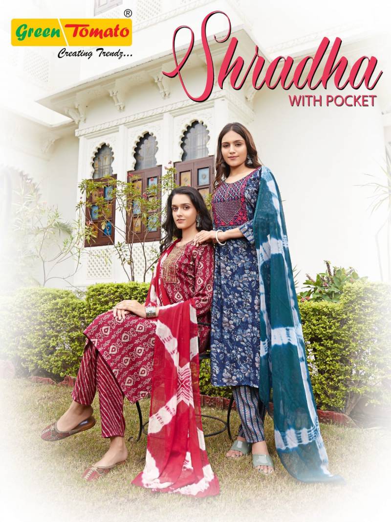 Green Tomato Shradha Capsual Printed Kurti Bottom With Dupatta
