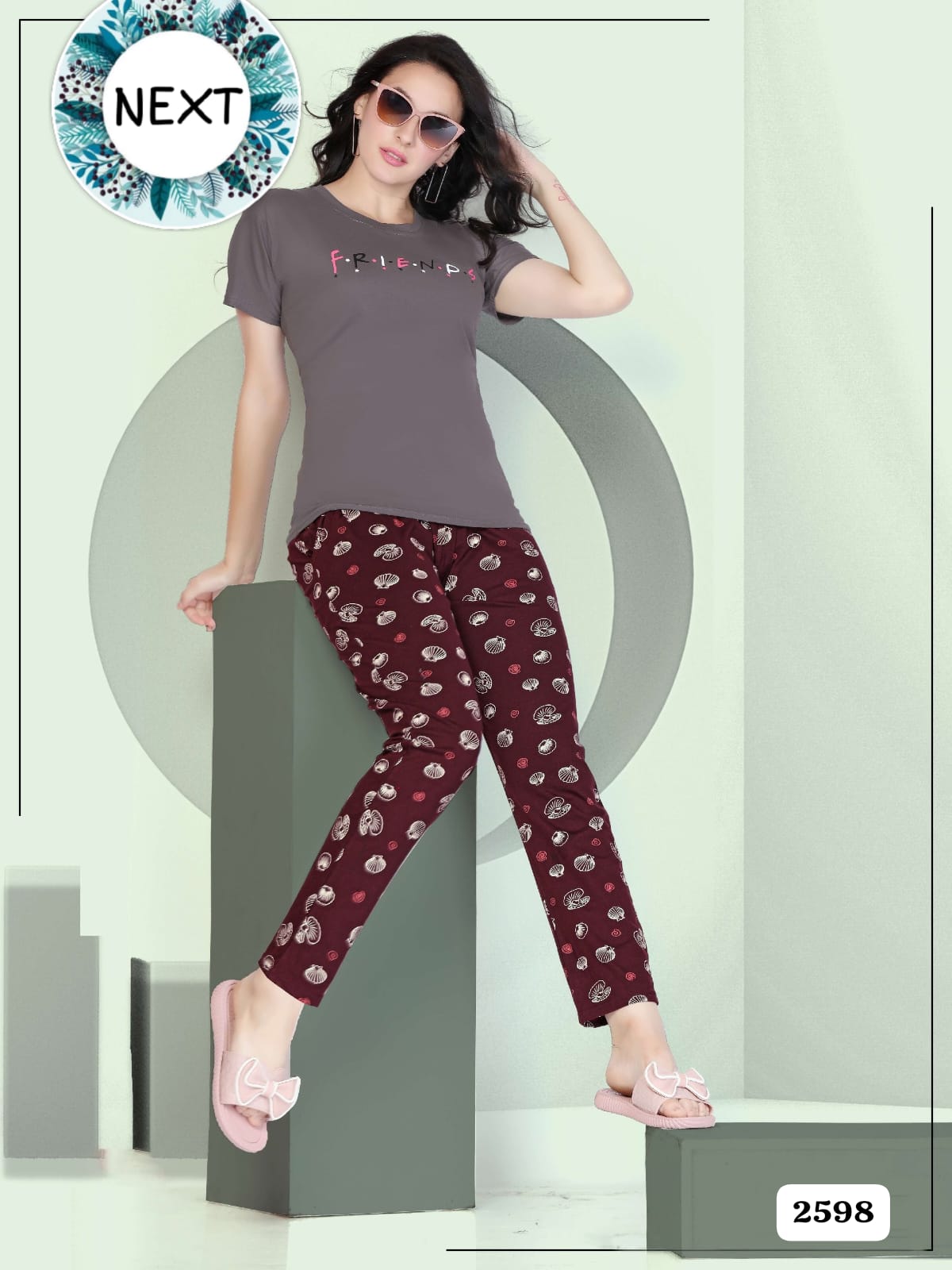 Summer Special Vol Dk 2598 Shinker Hosiery Cotton Nigth Suit