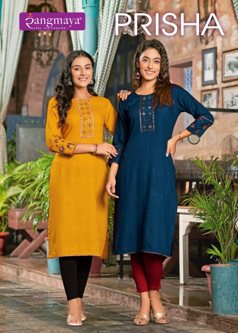 Rangmaya Prisha Rayon Designer Kurti Collection
