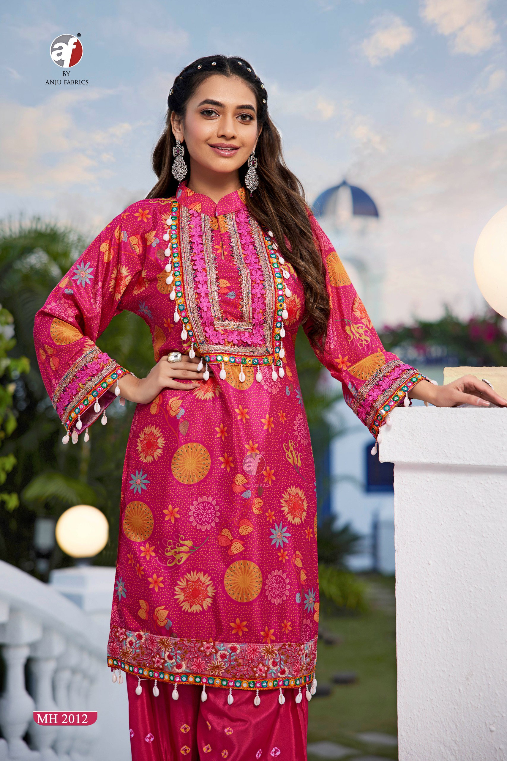 Af Mh2012 Fancy Digital Printed Kurti With Bottom