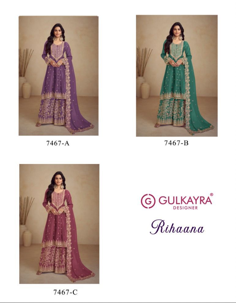 Gulkayra Rihaana Designer Chinon Designer Salwar Kameez Collection