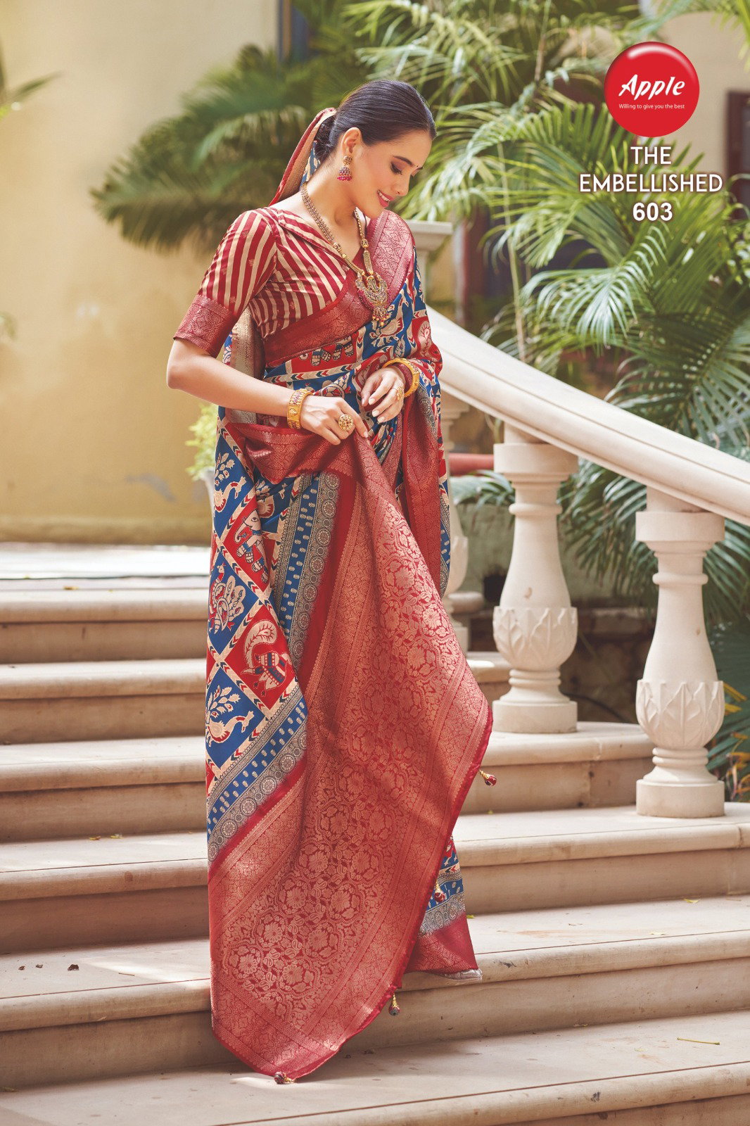 Apple The Embellished Vol 6 Ajrakh Printed Silk Saree Collection