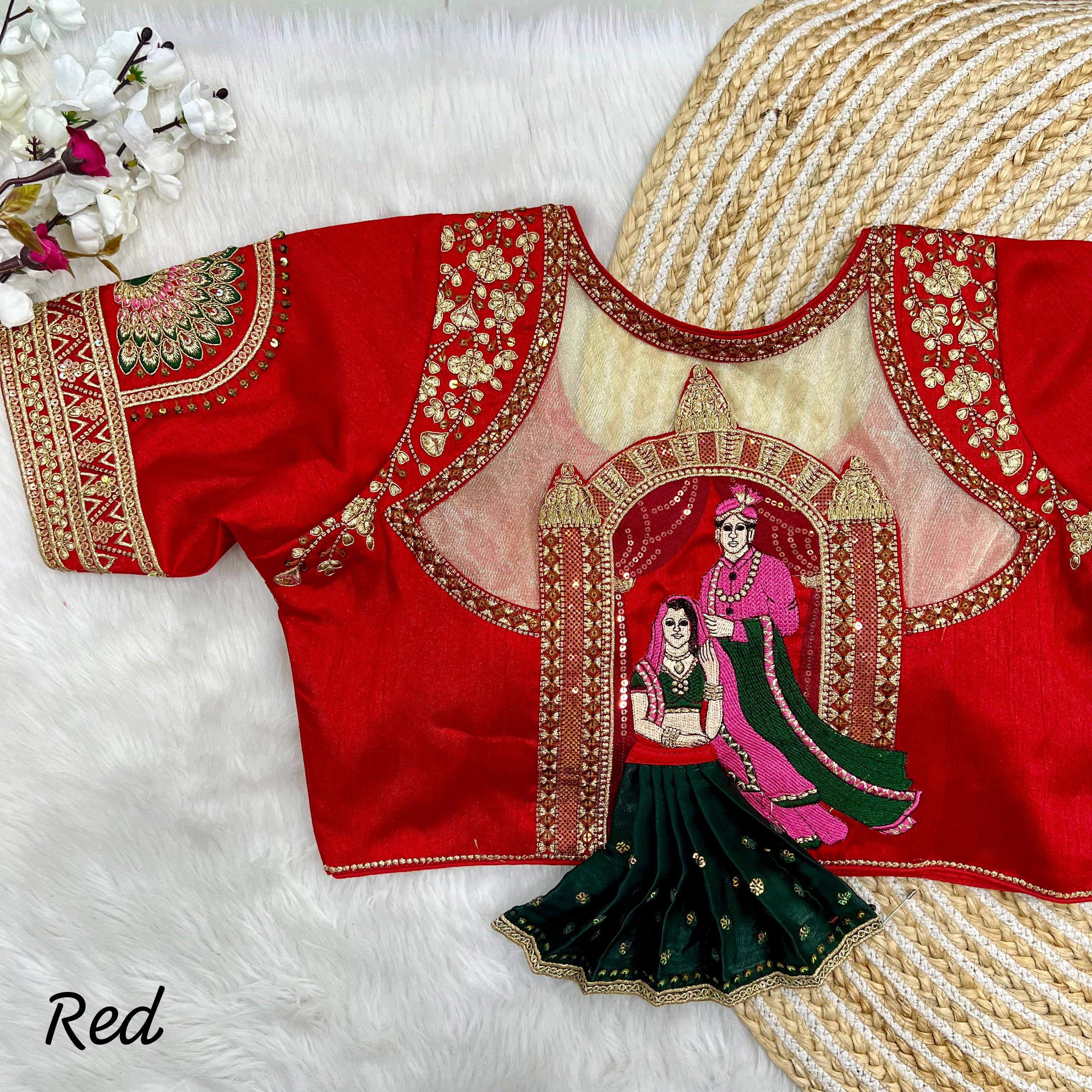 Designer Silk Heavy Embroidery 3D Barbie Work Blouse Collection