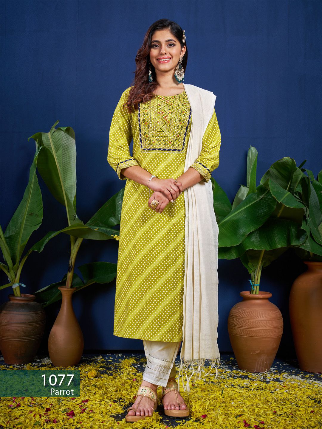 Eva 1077 Rayon Kurti Pant With Dupatta Collection