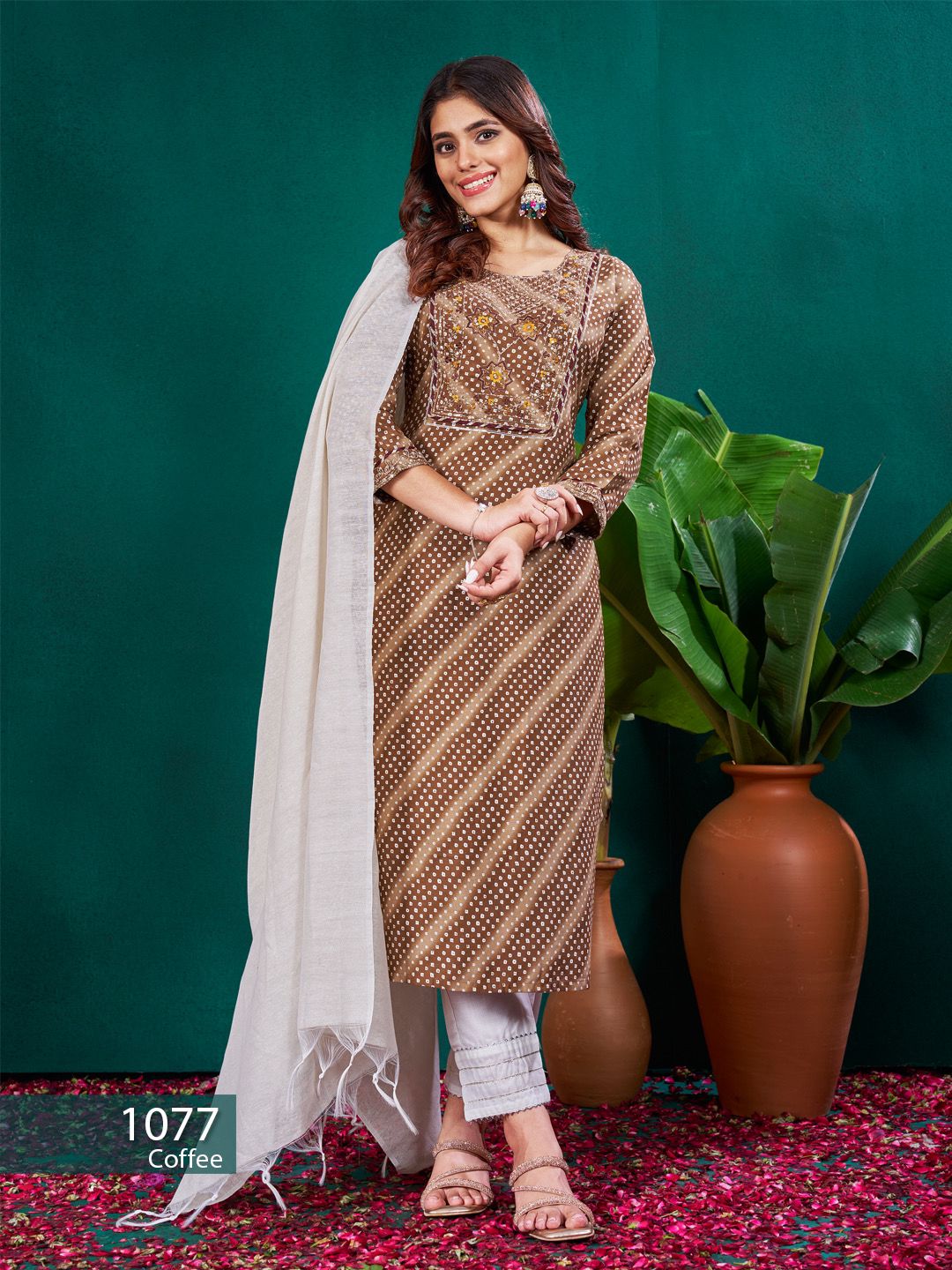 Eva 1077 Rayon Kurti Pant With Dupatta Collection