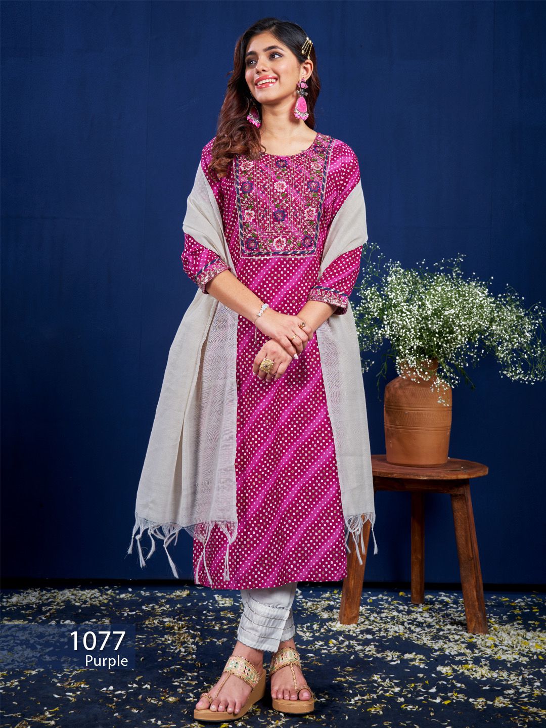 Eva 1077 Rayon Kurti Pant With Dupatta Collection