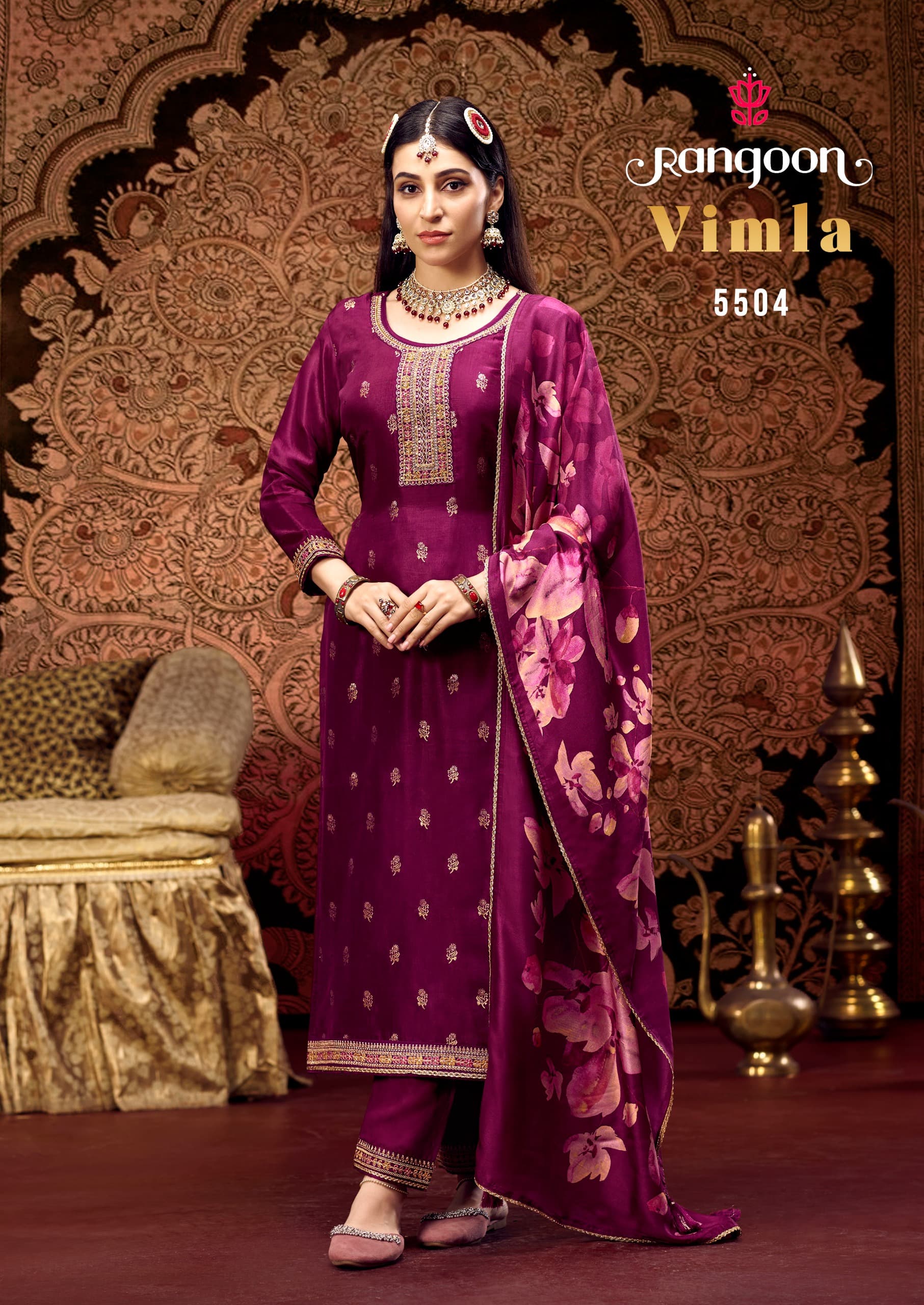 Rangoon Vimla Fancy Kurti Bottom With Dupatta Collection