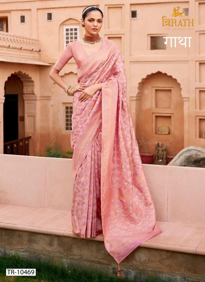 Pink Colour Gatha By Trirath Banarasi Silk TR-10469 Wedding Wear Saree
