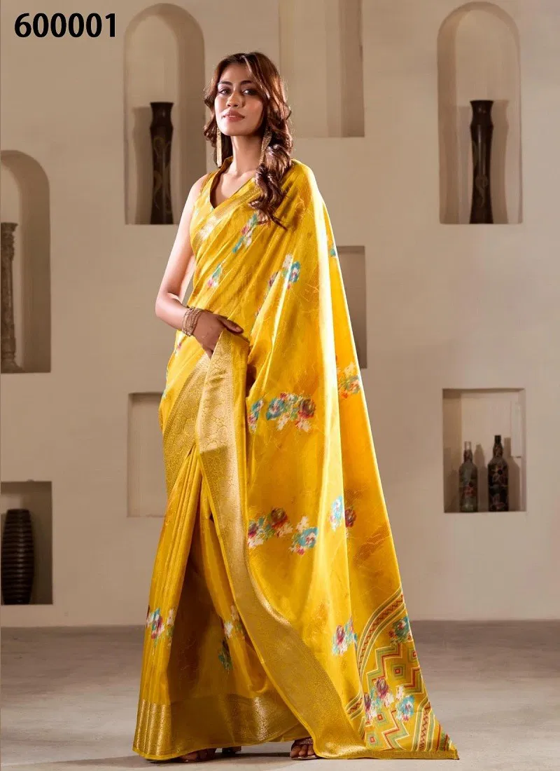 Lemon Colour Litchi By Rajpath 600001 Soft Dola Silk Saree