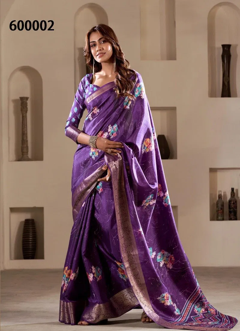 Purple Colour Litchi By Rajpath 600002 Soft Dola Silk Saree