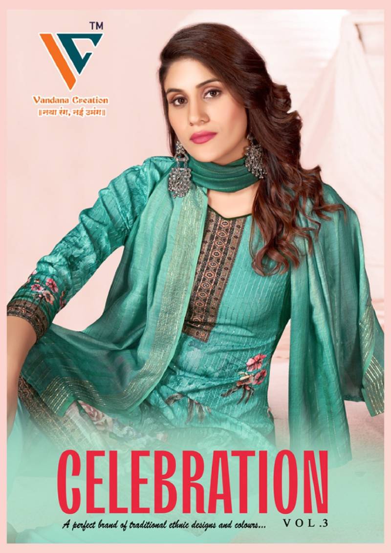 Vandana C Celebration Vol 3 Digital Printed Squence Dress Material
