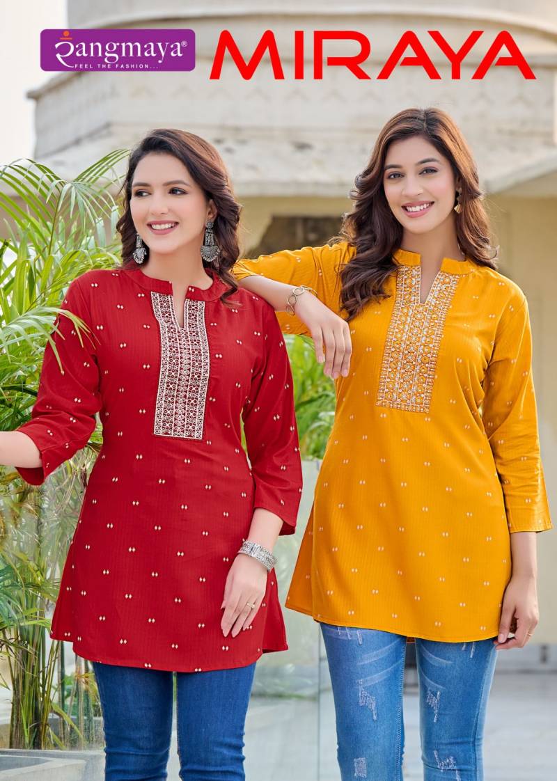 Rangmaya Miraya Rayon Designer Ladies Top Collection