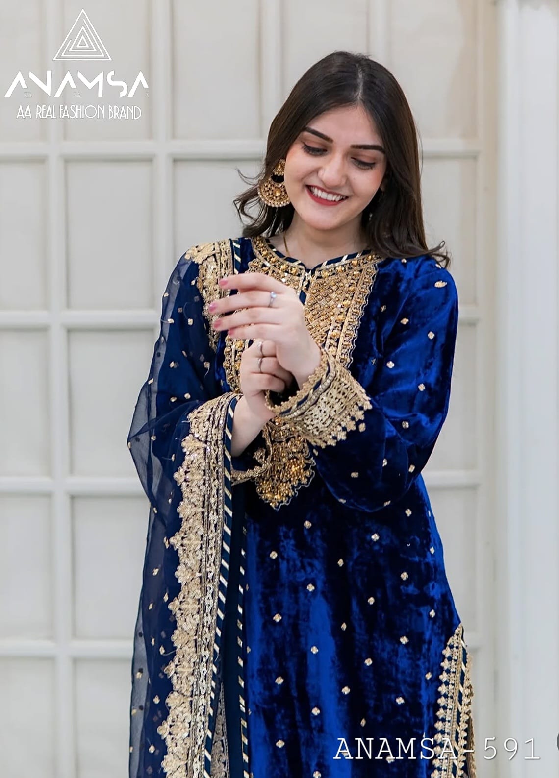 Anamsa 591 Velvet Designer Pakistani Salwar Kameez