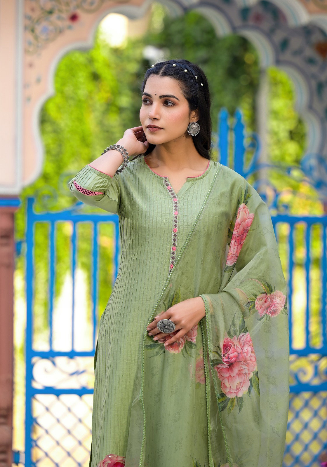 Label Khoj 9647 Viscose Silk Kurti Bottom With Dupatta