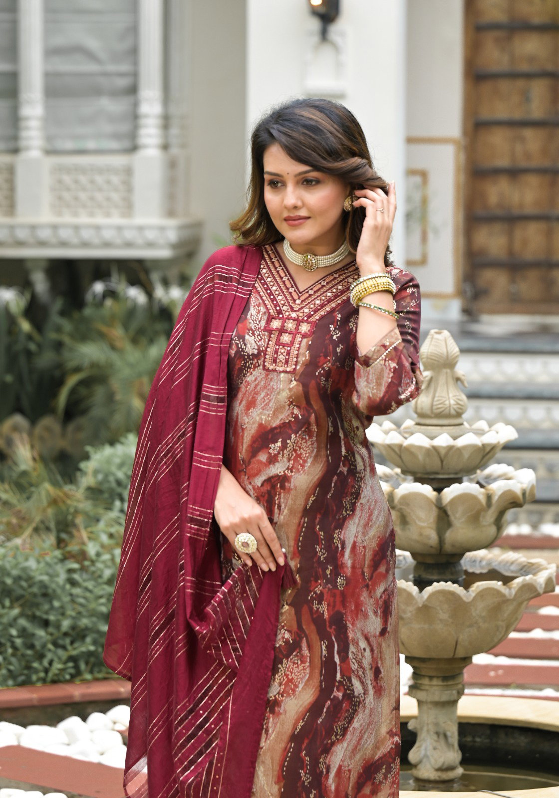 Label Khoj 9685 Modal Silk Printed Kurti Bottom With Dupatta