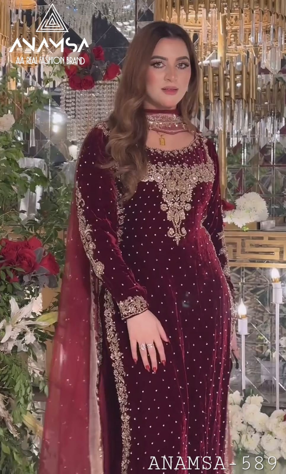 Anamsa 589 Velvet Designer Pakistani Salwar Suits