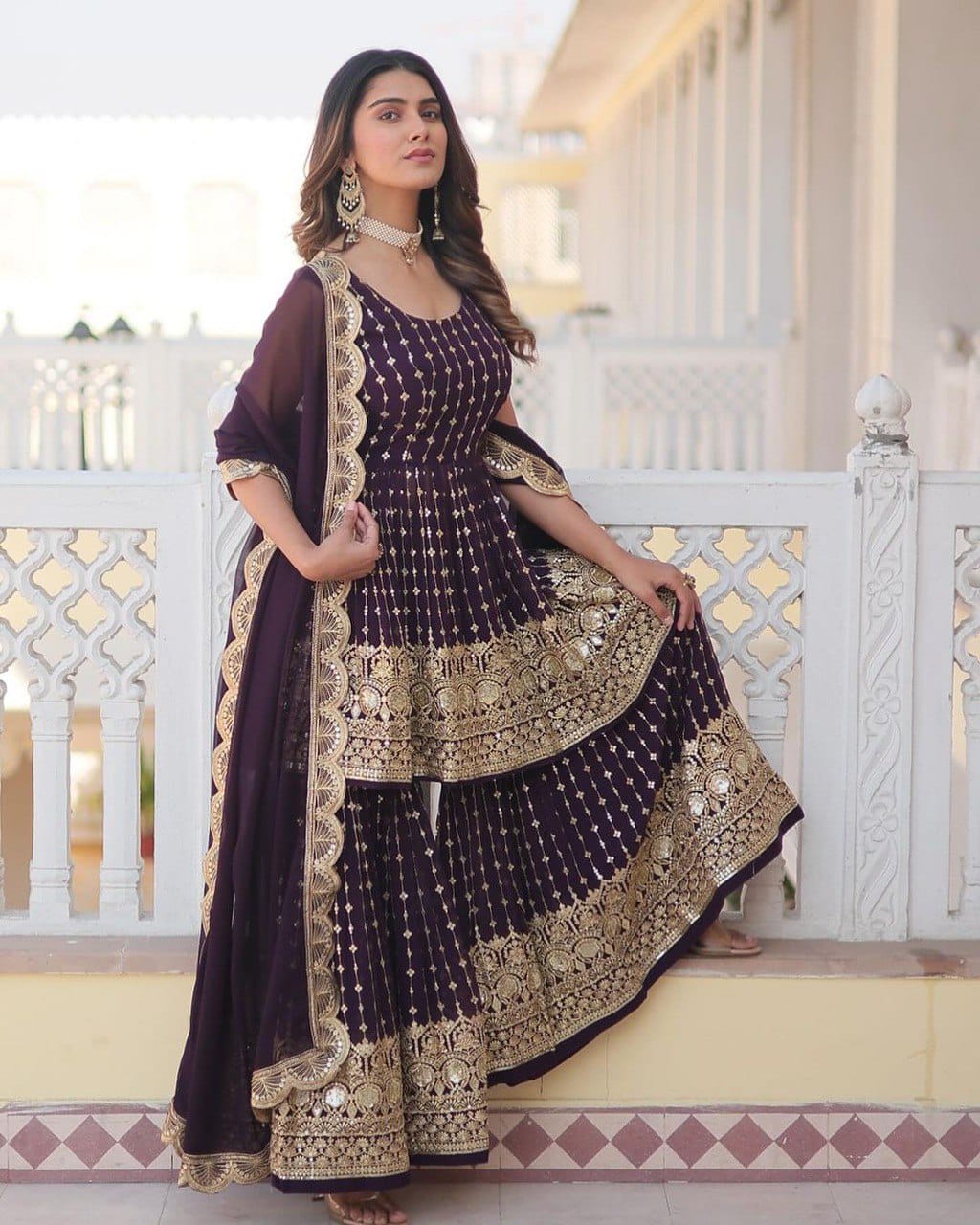 Designer DC-G52 Readymade Sharara Pair With Dupatta Wholesale Collection 