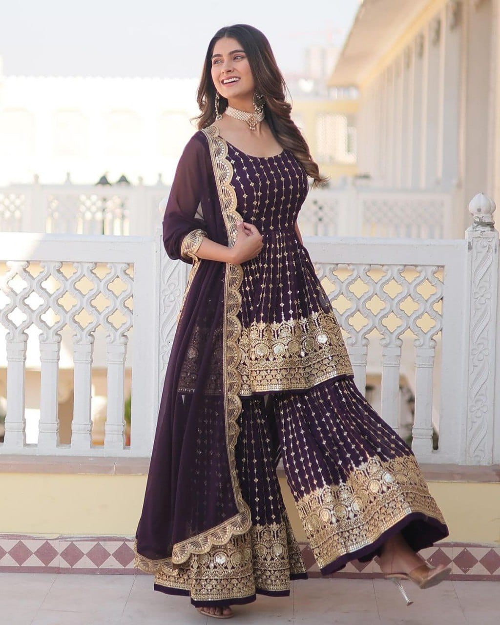 Designer DC-G52 Readymade Sharara Pair With Dupatta Wholesale Collection 