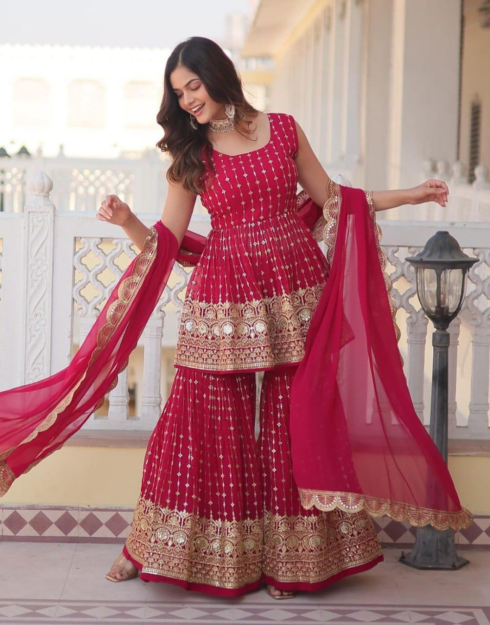 Designer DC-G52 Readymade Sharara Pair With Dupatta Wholesale Collection 