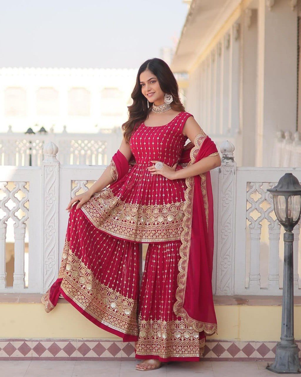 Designer DC-G52 Readymade Sharara Pair With Dupatta Wholesale Collection 