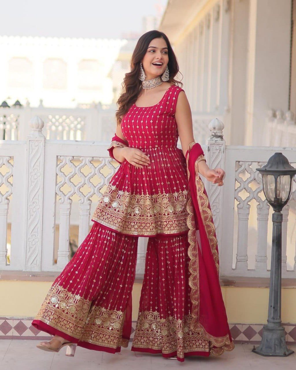 Designer DC-G52 Readymade Sharara Pair With Dupatta Wholesale Collection 