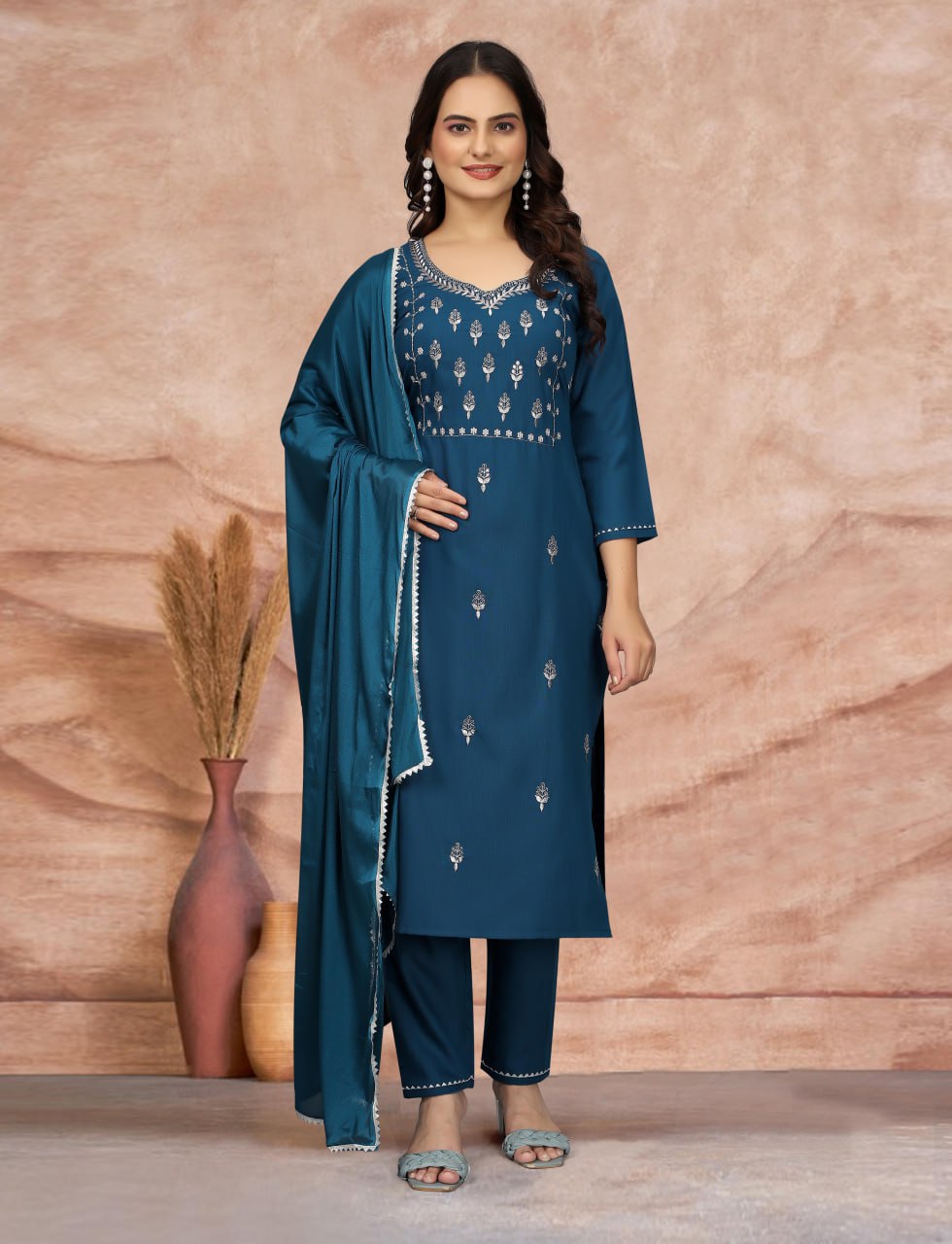 9Star Jasmine Festival Wear Kurti Pant With Dupatta Collection