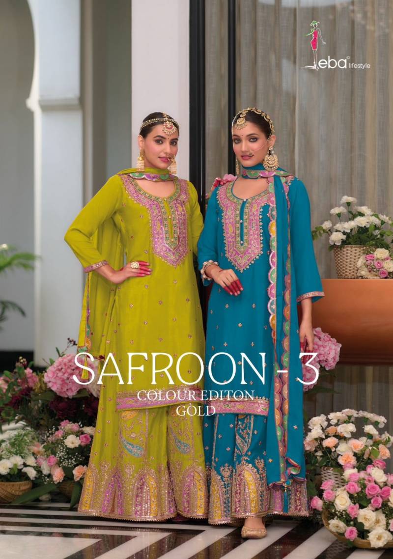 Eba Safroon Vol 3 Color Editon Gold Ready Made Suits Collection