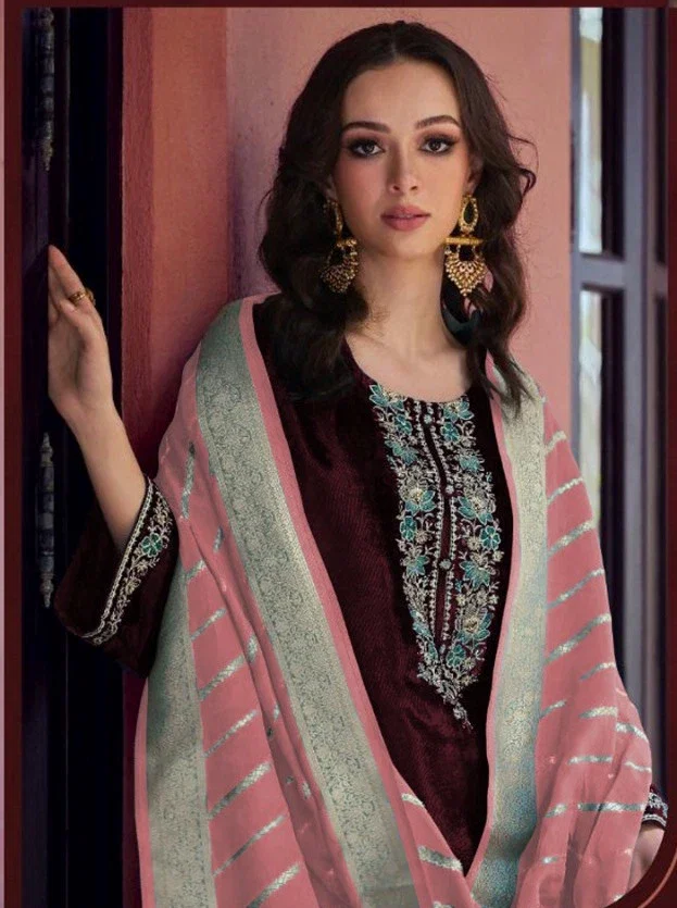 Super Hit Velvet 51001 A To D Velvet Salwar Kameez Collection