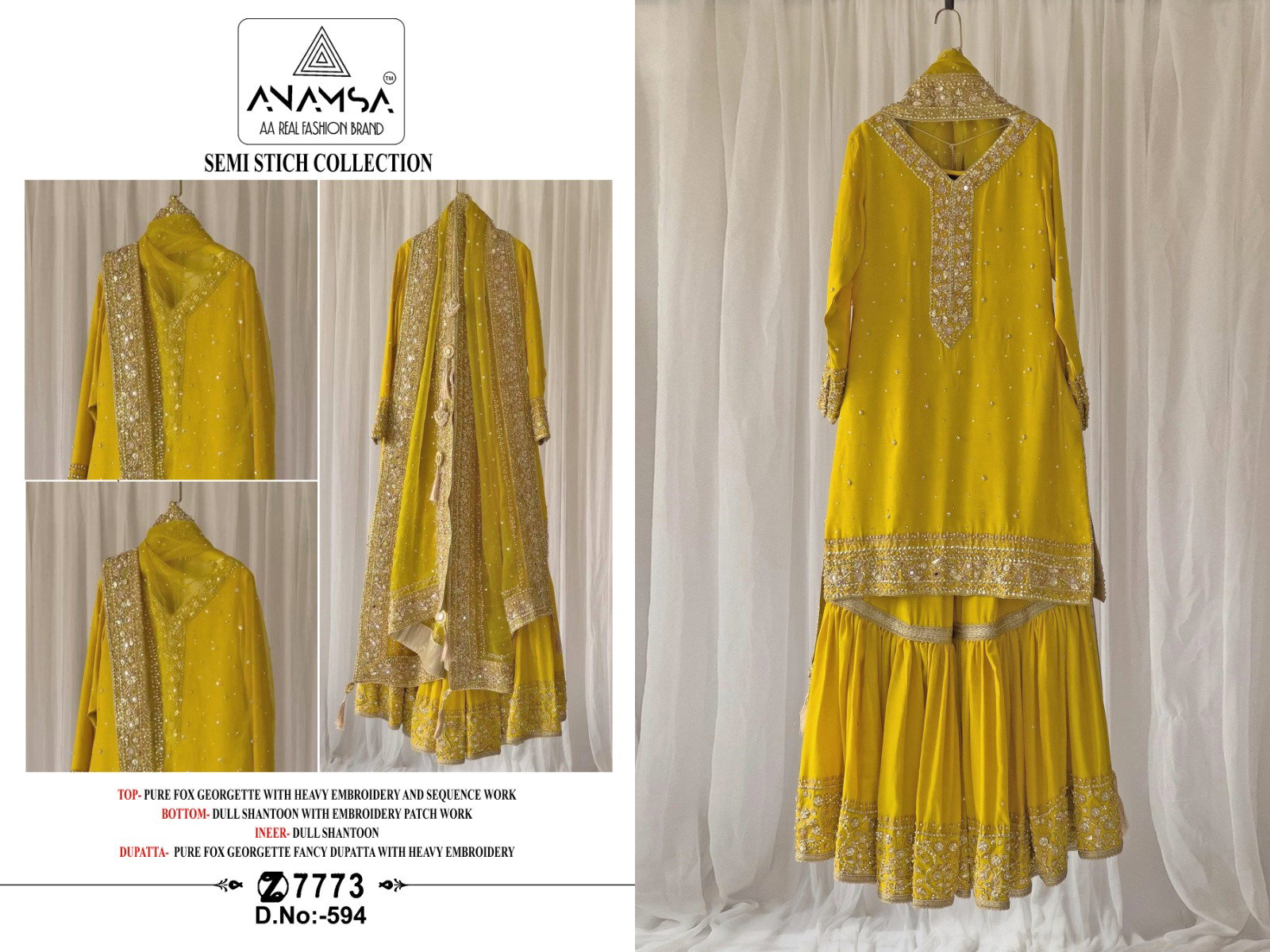 Anamsa 594 Georgette Embroidered Sequence Collection