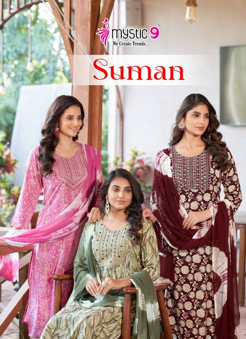 Mystic 9 Suman Vol 2 Kurti Bottom With Dupatta Collection