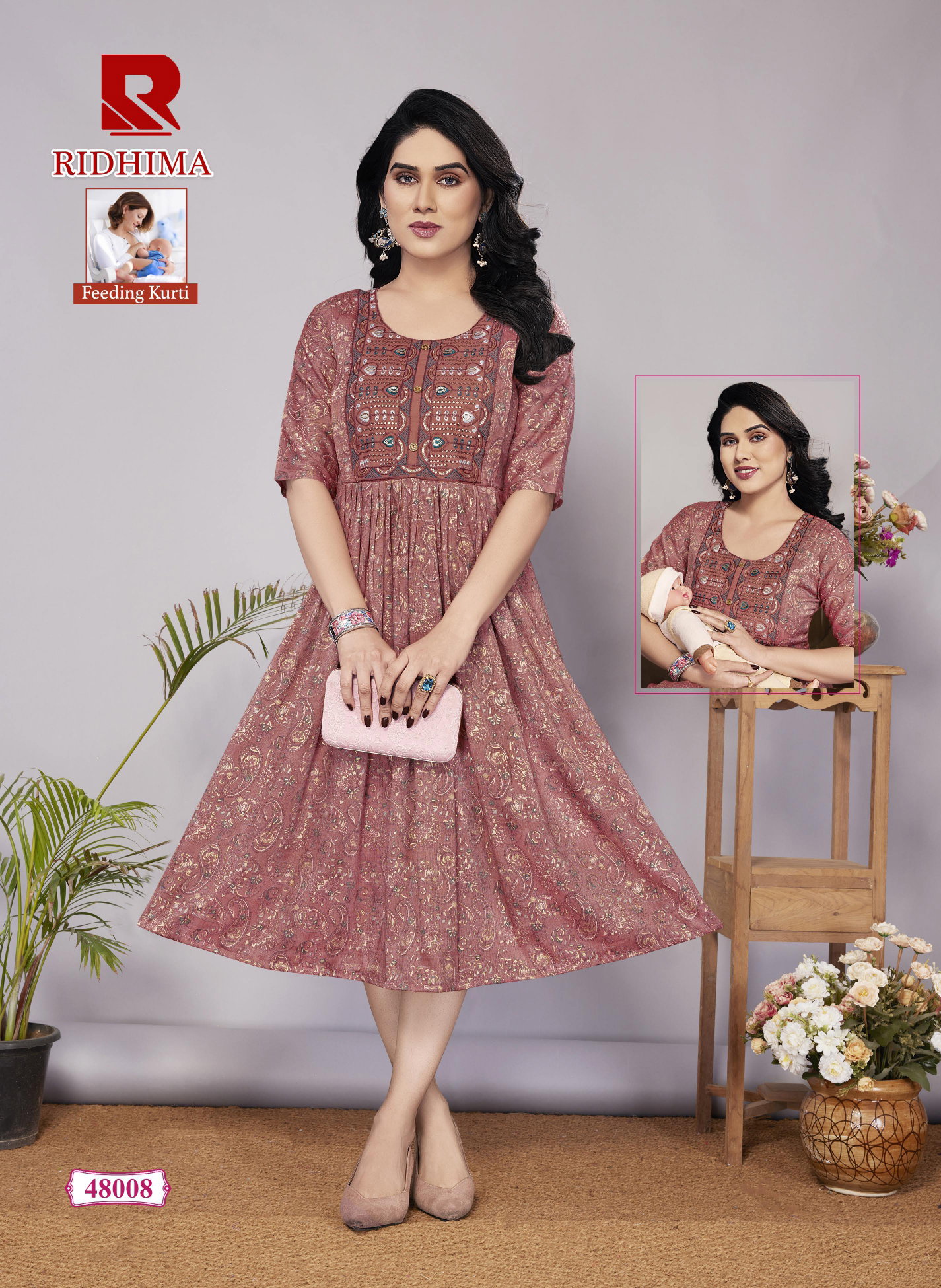 Raashi Ridhima Elegant Capsule Printed Feeding Kurti Collection