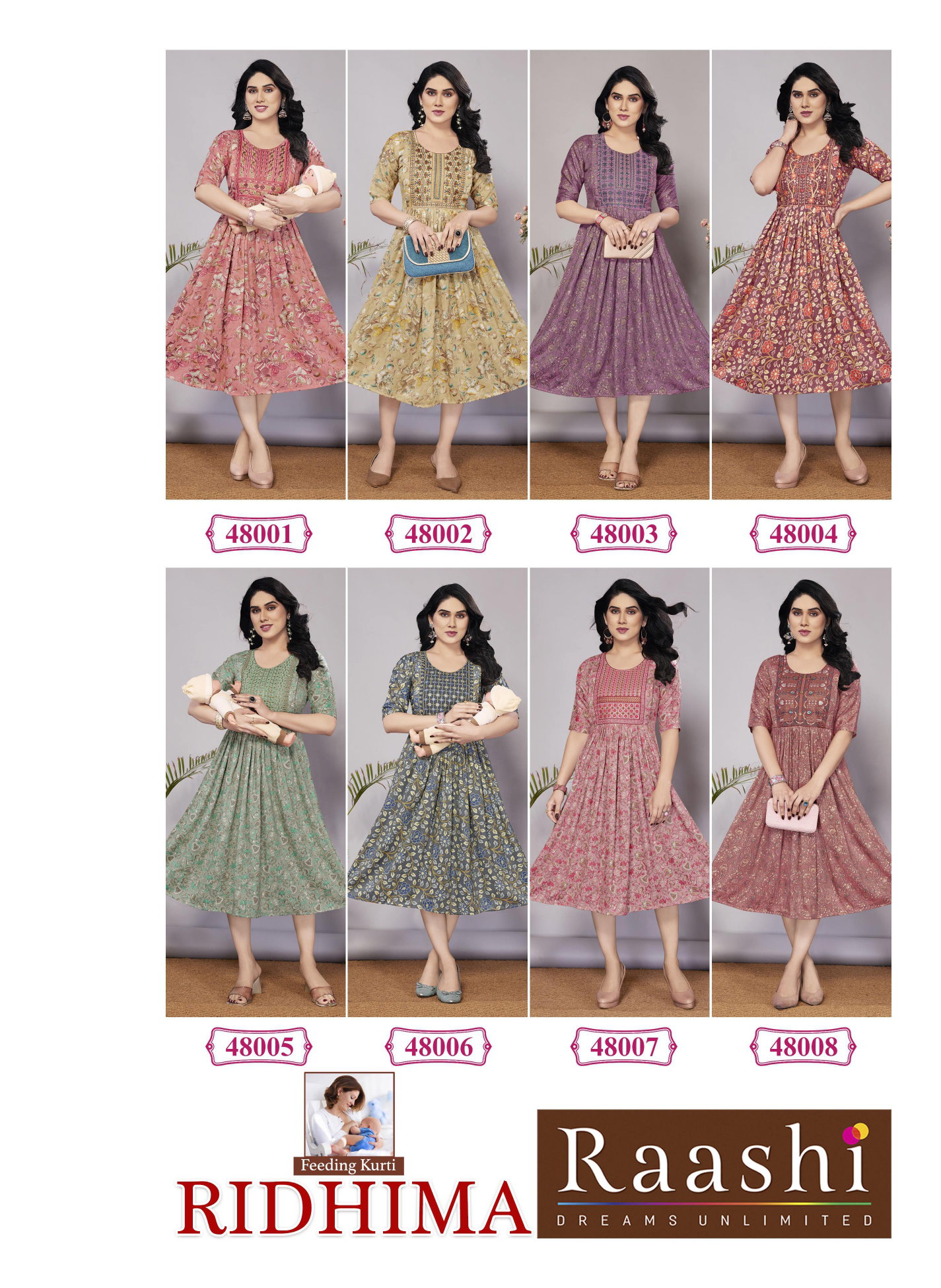 Raashi Ridhima Elegant Capsule Printed Feeding Kurti Collection