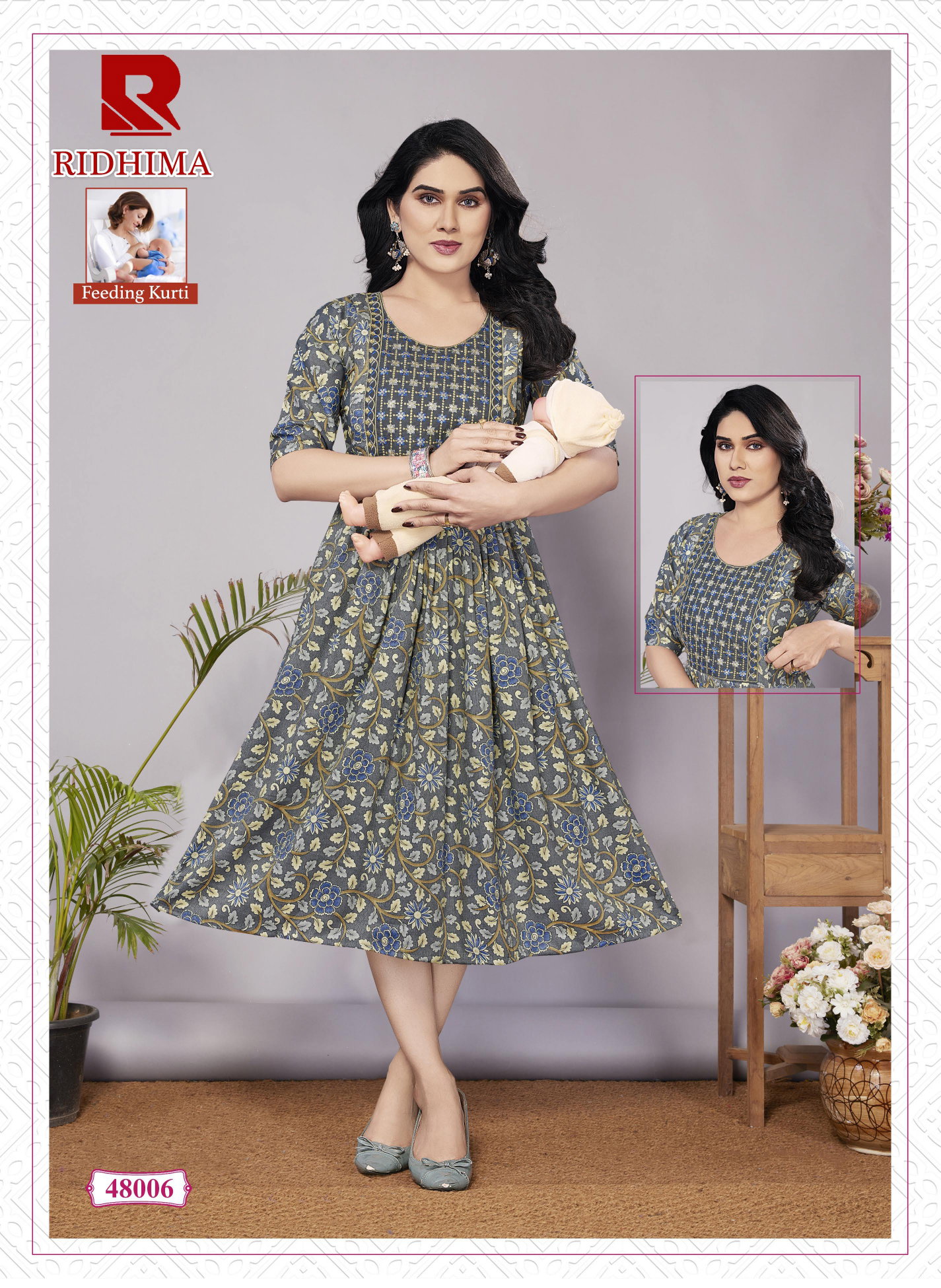 Raashi Ridhima Elegant Capsule Printed Feeding Kurti Collection