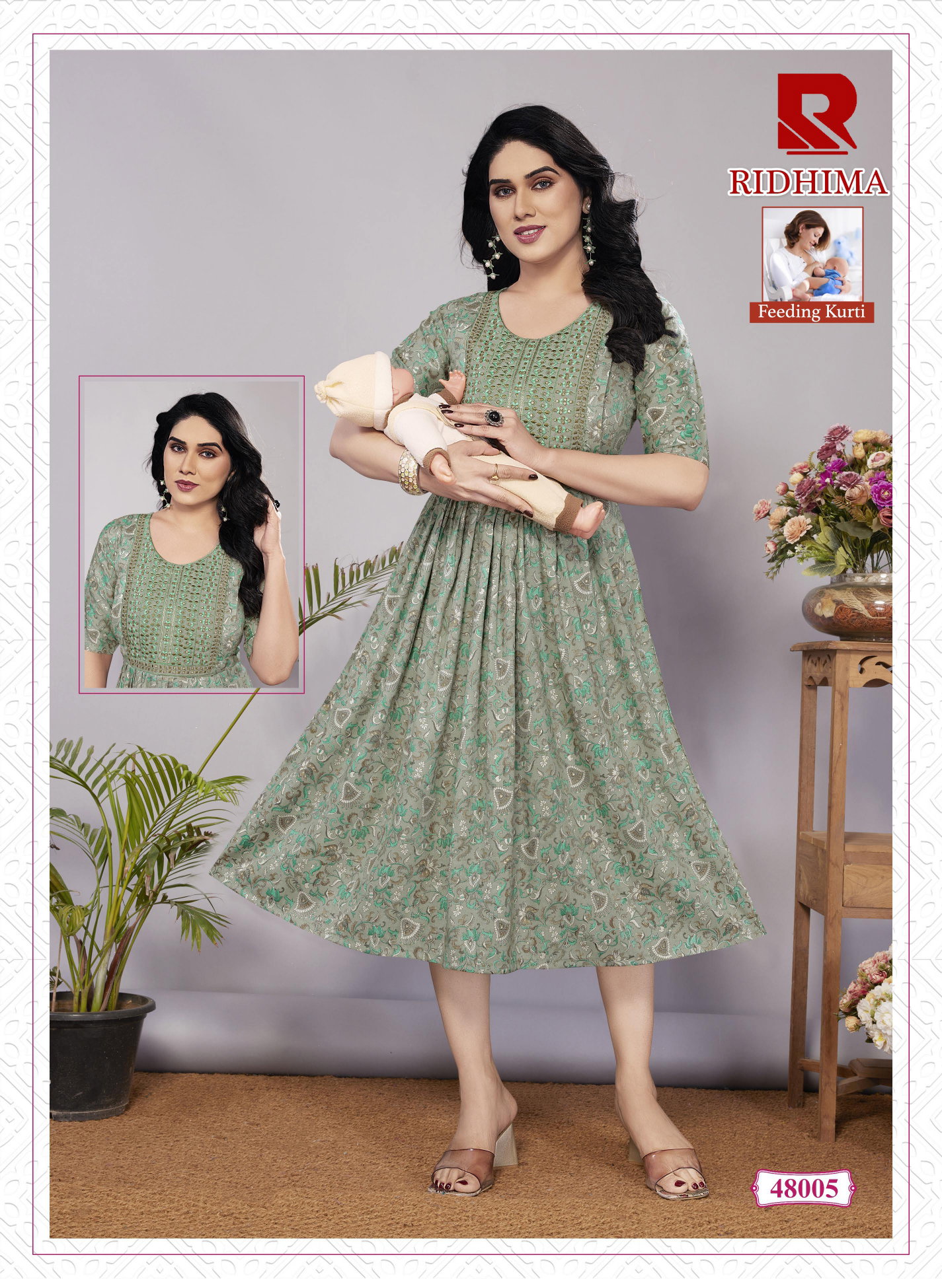 Raashi Ridhima Elegant Capsule Printed Feeding Kurti Collection