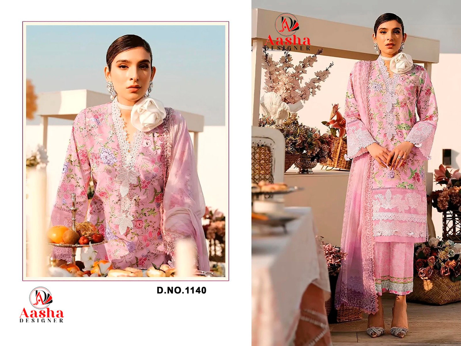 Aasha 1140 Chiffon Dupatta Pakistani Salwar Kameez