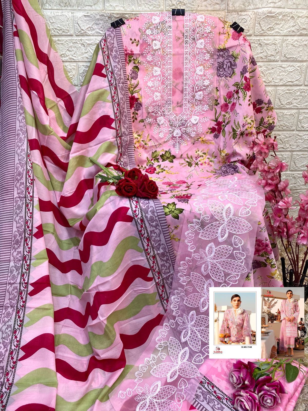 Aasha 1140 Chiffon Dupatta Pakistani Salwar Kameez