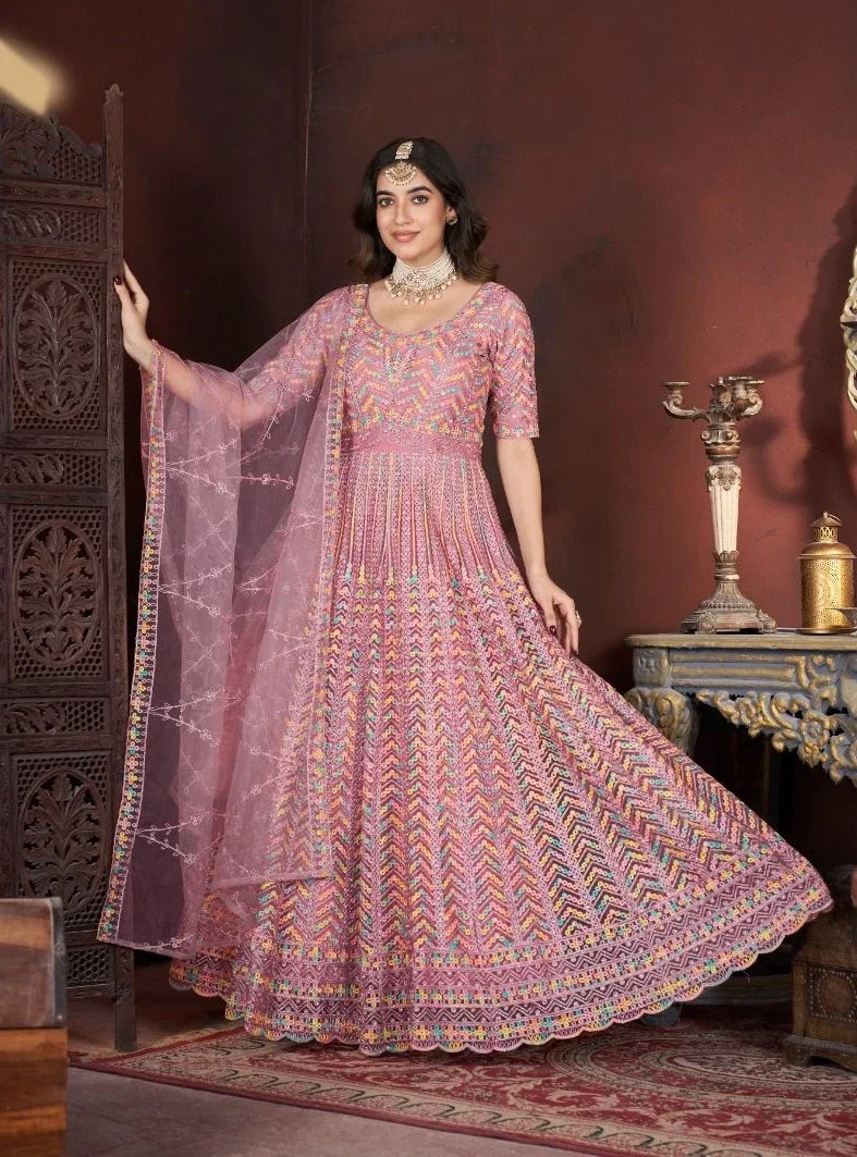 Shubhkala Sajda Net Embroidered Designer Gown Collection